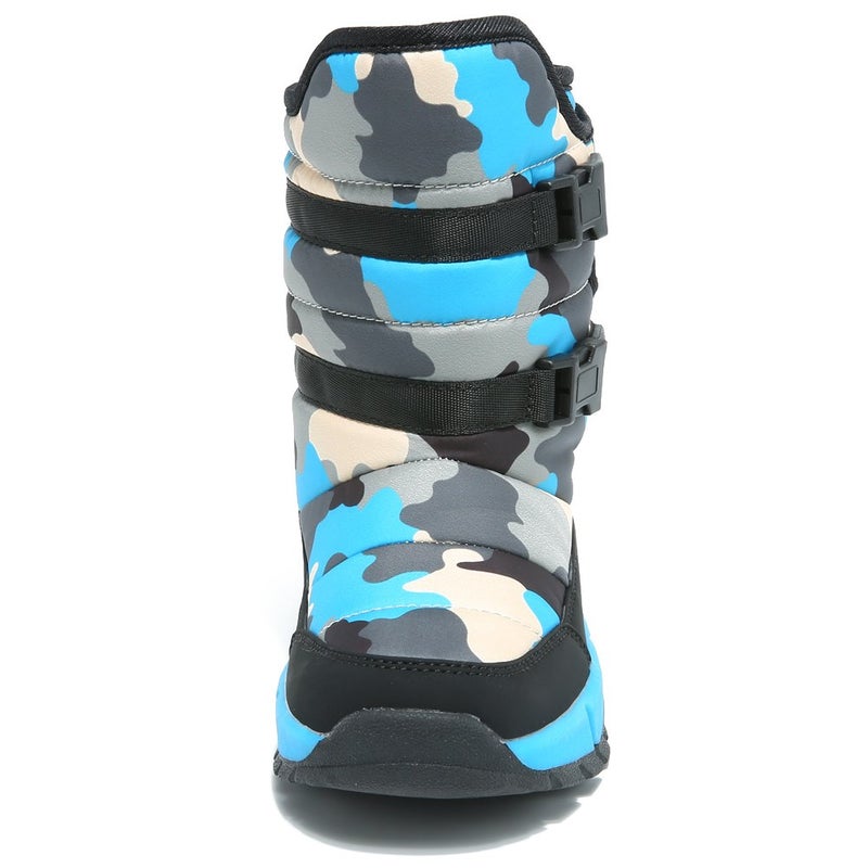 GUBARUN Boys Snow Boots Winter Waterproof Slip Resistant Cold Weather Shoes (Big Kid)-4.5M,Black/Blue - Image 3